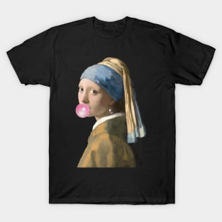 Girl with a pearl earring and gum T-Shirt